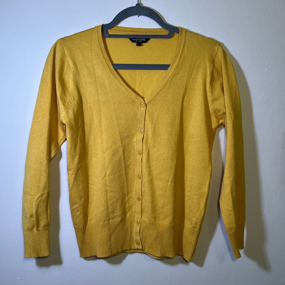 Yellow Cardigan - Hamptonite NY - size L